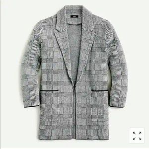 J crew Sophie open-front sweater-blazer glen plaid
